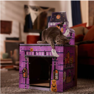 Frisco Halloween Mansion Cardboard Cat House, 2-Story